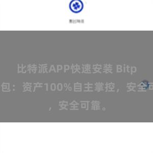 比特派APP快速安装 Bitpie钱包：资产100%自主掌控，安全可靠。