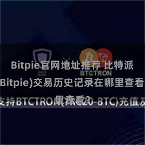 Bitpie官网地址推荐 比特派(Bitpie)交易历史记录在哪里查看？