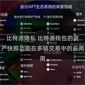 比特派隐私 比特派钱包的资产快照功能在多链交易中的应用